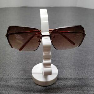 Fossil Women’s Rimless Brown Gradient Sunglasses Sam MS3871 Y2K Boho Chic EUC